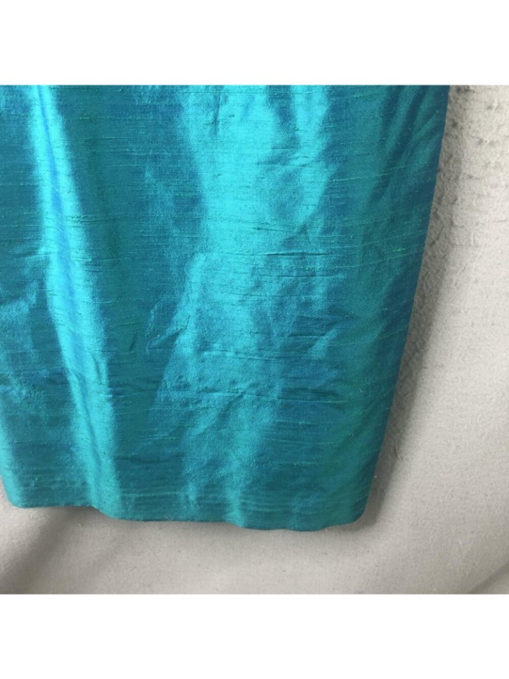 Kay Unger New York Dress Womens 10 Blue Silk Pleated Sheath Party Cocktail - Picture 14 of 16